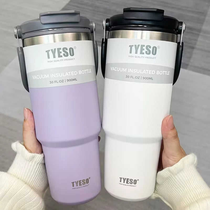 Tyeso Coffee Cup Thermos Bottle Stainless Steel Double-Layer Insulation Cold and Hot Travel Mug Vacuum Flask Car Water Bottle