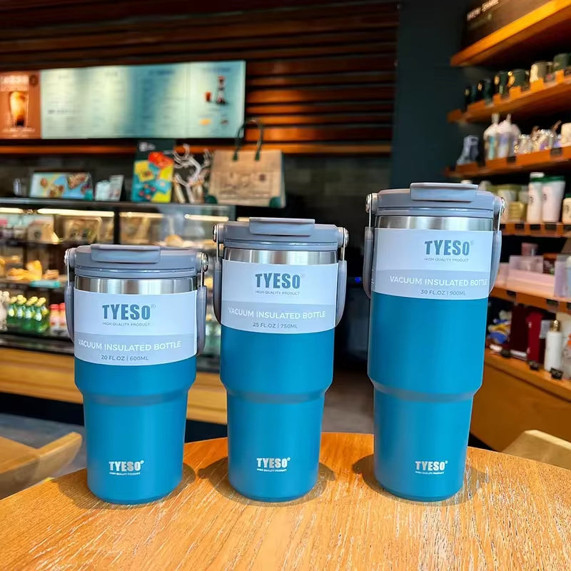 Tyeso Coffee Cup Thermos Bottle Stainless Steel Double-Layer Insulation Cold and Hot Travel Mug Vacuum Flask Car Water Bottle